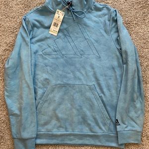 Adidas Light Blue Hoodie, Big Logo size Small
